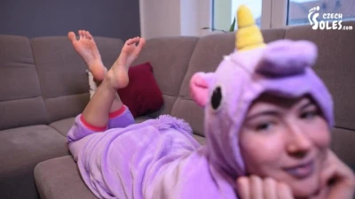 Cosplay BIG Teen Feet Teasing POV (POV Foot Worship, Young Feet, Unicorn Feet, BIG Feet, Sexy Soles)