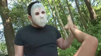 Claudia Rossi Plays Perverted Games with a Masked Man in the Woods