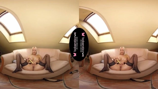 Baberotica VR - Solo Blonde Cock Teaser, Lena Love is Moaning, in VR