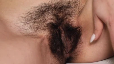 Hot Flat Chested Brunette Rezza has a Hairy Bush between her Legs! - Full Video!